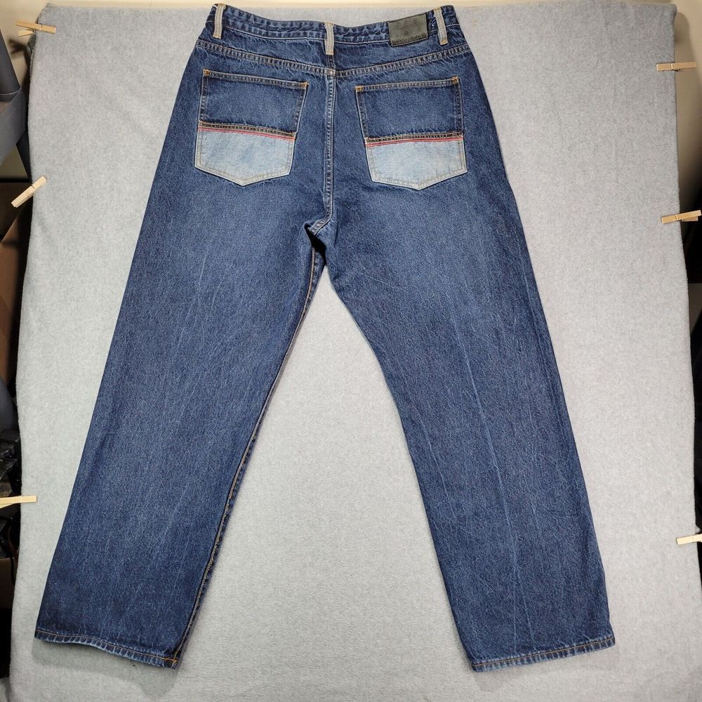 Y2K Basic Code‎ Wide Leg Skater Baggy Jeans Mens 38x34 Read